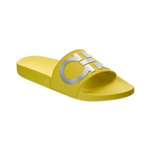 Ferragamo Groove 2 Rubber Slide, Yellow